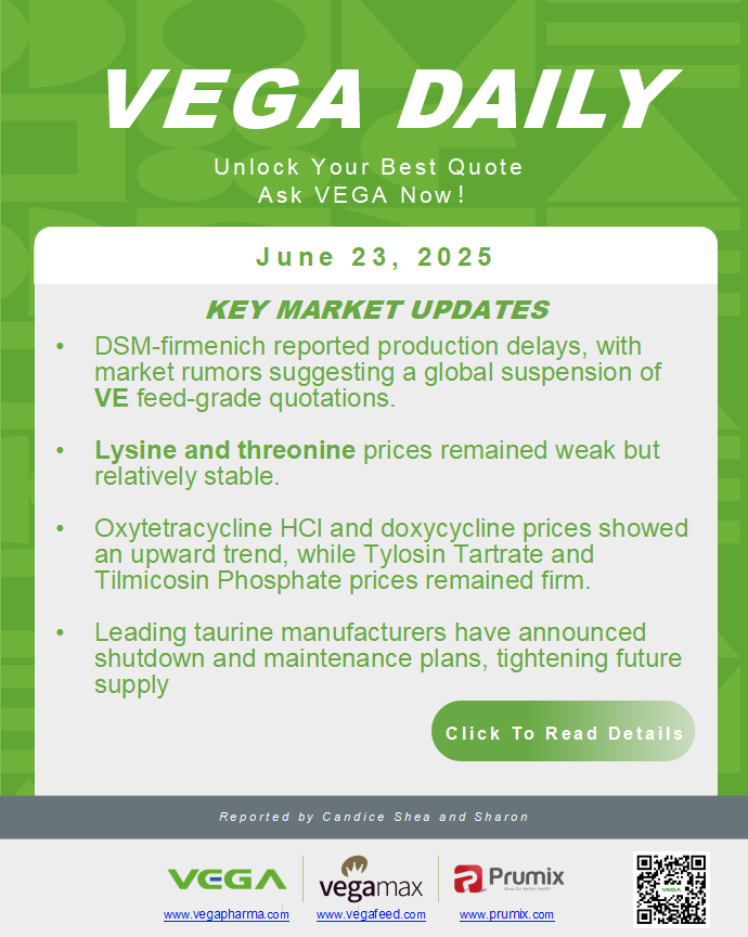Vega Daily Dated on June 23rd 2025 Vitamin Amino Acid APl Food Additives.png
